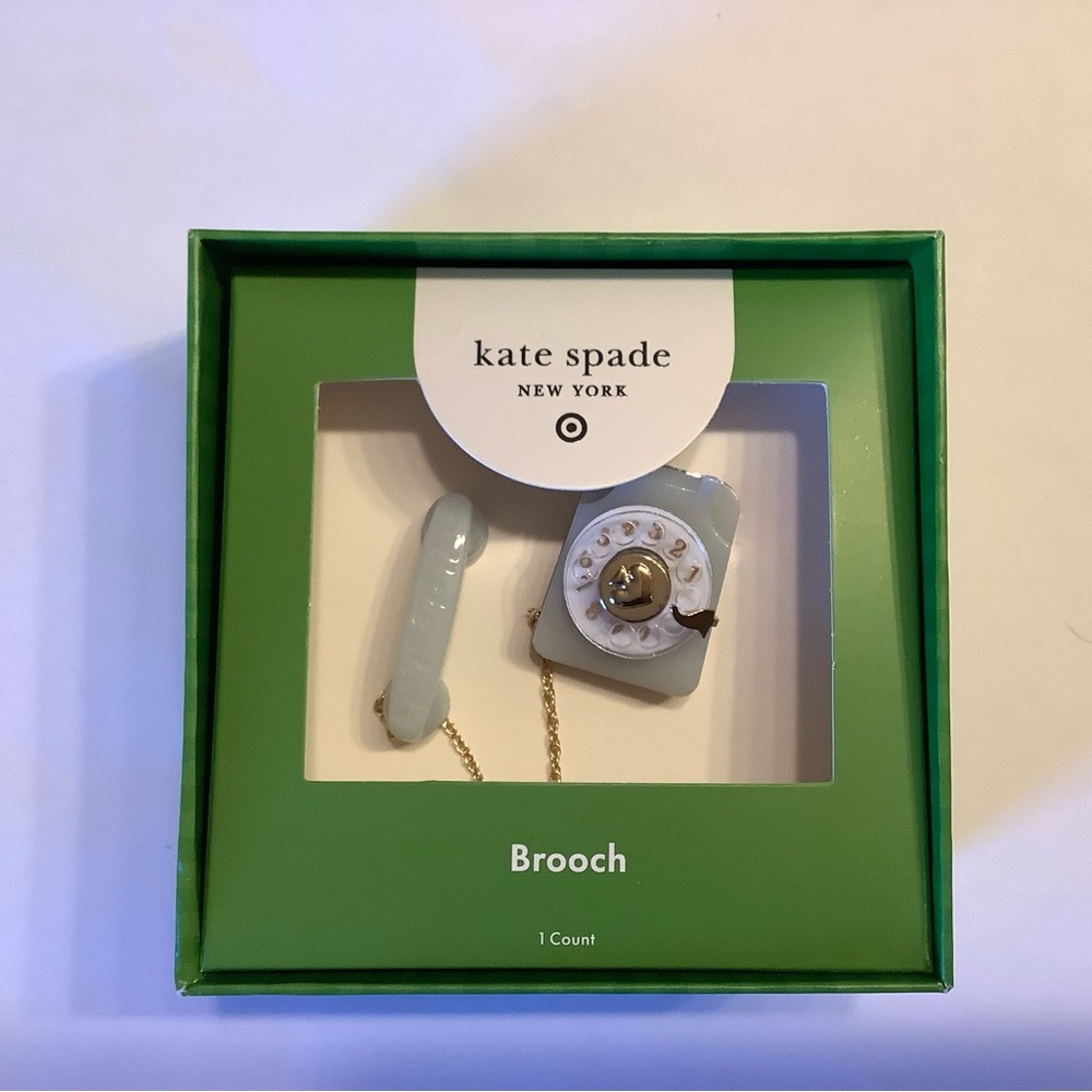 Kate Spade Blue and White Telephone Brooch